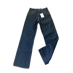 Zara Women Jeans Size 8 High Rise Straight Regular Full Length Dark Wash NWT